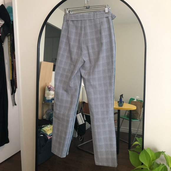 Nasty Gal Grey Plaid Moto Pants - Picture 5 of 5
